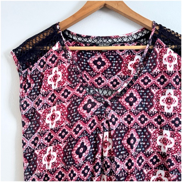 Lucky Brand Moroccan Tile Print Tee S - Picture 9 of 15